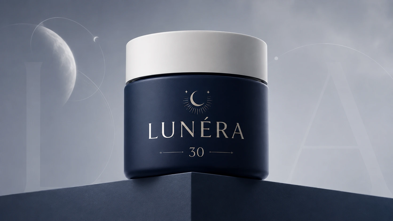 Pote LUNÉRA 30 sobre uma base de produto