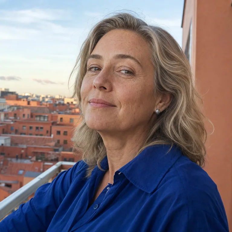 Retrato de Ana em uma varanda pela manhã
